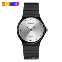 SKMEI 1421 wholesale cheap price PU band waterproof gold silver black quartz watch for men